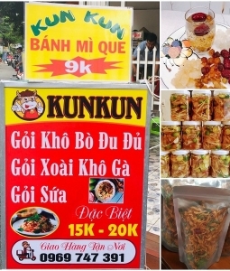 Ăn Vặt Kun Kun, Gỏi Khô Bò Đu Đủ, Gỏi Xoài Khô Gà